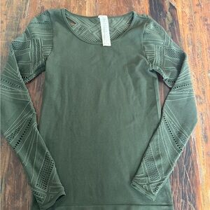 Fabletics Olive Green Long Sleeve Top